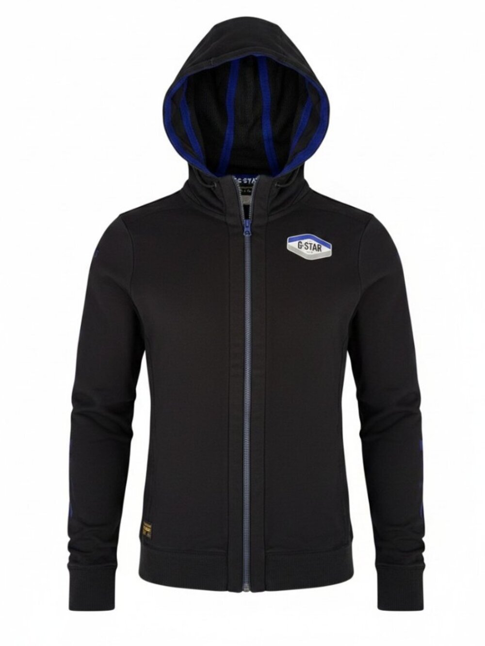 G-STAR RAW Black Full Zip Hooded Sweatshirt Logo Jacket size l